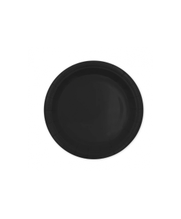 Papierowy talerz deserowy czarny 6 szt 18 cm