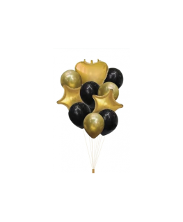 Balony lateksowe zestaw 10 szt złoto czarne